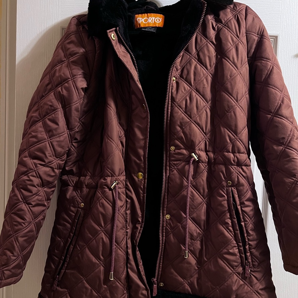 Sporto Women's Quilted Puffer Jacket - Brown
